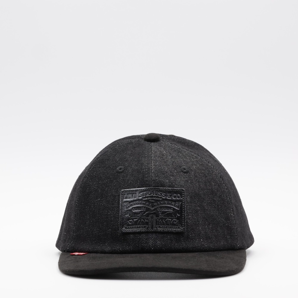 Levi's Men's Relaxed Adjustable Fit Leather Patch Denim Dad Cap Black One Size